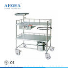 Trole de aço inoxidável móvel da clínica do tratamento da enfermeira da sala de operações do hospital AG-SS052