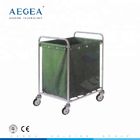 Carros de linho do hospital de aço inoxidável do hospital AG-SS013 com um saco de suspensão